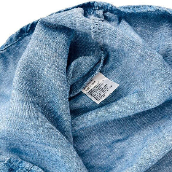 Crown & Ivy Womens Long Sleeve Denim Button-Up Shirt Size Small - Picture 6 of 6